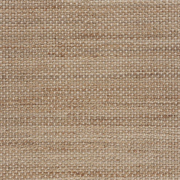 9' x 12' Tan and White Detailed Woven Area Rug