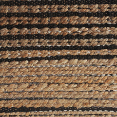 9' x 12' Tan and Black Eclectic Striped Area Rug
