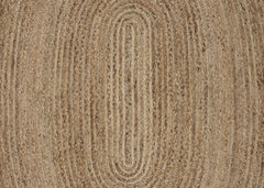 7' Brown Oval Shaped Jute Area Rug