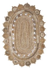 9' Oval Shaped Natural Toned Area Rug