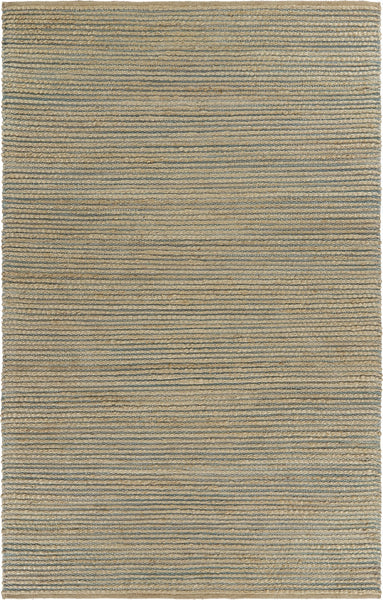 5' x 8' Tan and Blue Undertone Striated Area Rug
