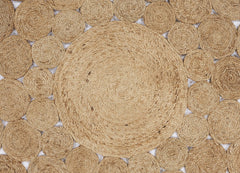 4' Round Natural Tan Orbital Area Rug