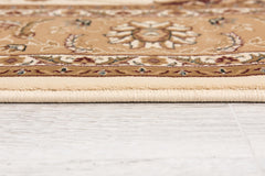 5' x 8' Cream and Tan Ornate Border Area Rug