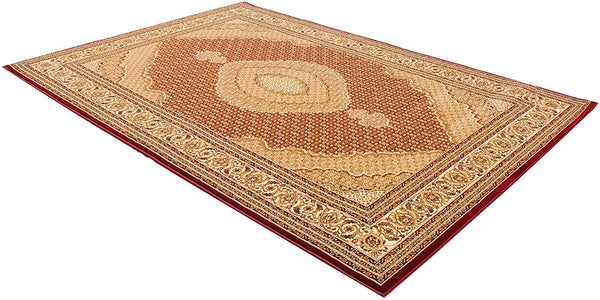 3' x 5' Red and Beige Medallion Area Rug
