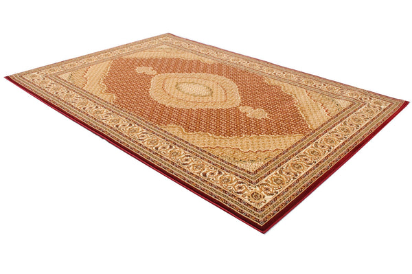 4' x 6' Red and Beige Medallion Area Rug
