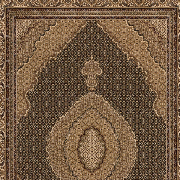 2' x 20' Black and Beige Medallion Runner Rug