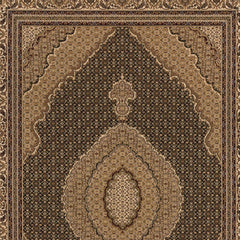 2' x 20' Black and Beige Medallion Runner Rug