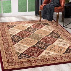 2' x 5' Red Decorative Diamonds Area Rug