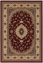 5' Round Red Floral Medallion Area Rug
