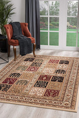 3' x 10' Cream Traditional Decorative Runner Rug