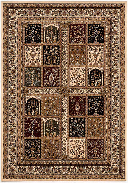 7' Round Cream Traditional Decorative Area Rug