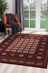 2' x 5' Red Eclectic Geometric Pattern Area Rug