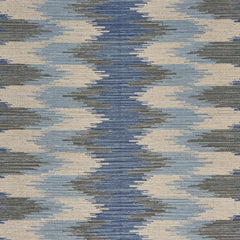 3' x 5' Blue and Cream Ikat Pattern Area Rug