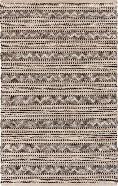 8' x 10' Black and Blush Chevron Stripe Area Rug