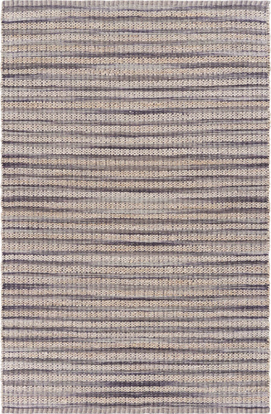 5' x 8' Brown and Gray Striped Area Rug