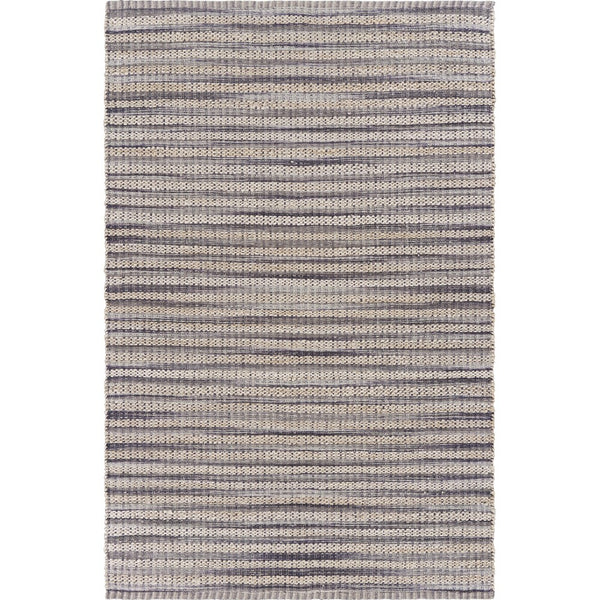 8' x 10' Brown and Gray Striped Area Rug