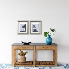 Set of Two Black White and Gray Abstract Wall Art