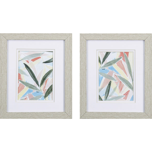 Set of Two Watercolor Tropical Palms 2 Wall Art