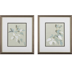 Set of Two Falling Leaves Watercolor Wall Art