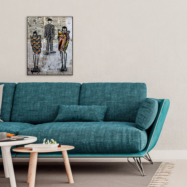 Black and White News 1 Acrylic Overlay Wall Art