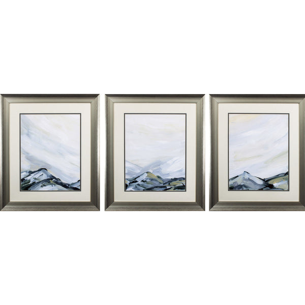 Set of Three Watercolor Moutain View Wall Art