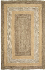 8' x 10' Tan and Beige Bordered Area Rug