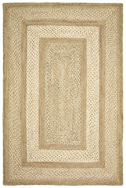 4' x 6' Tan Geometric Bordered Area Rug