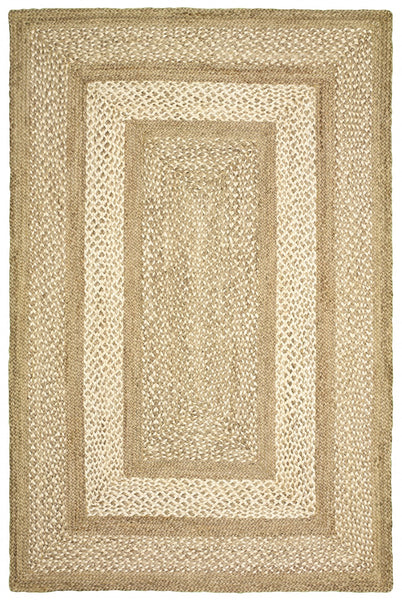 8' x 10' Tan Geometric Bordered Area Rug