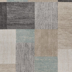 5' x 7' Beige and Black Modern Blocks Area Rug