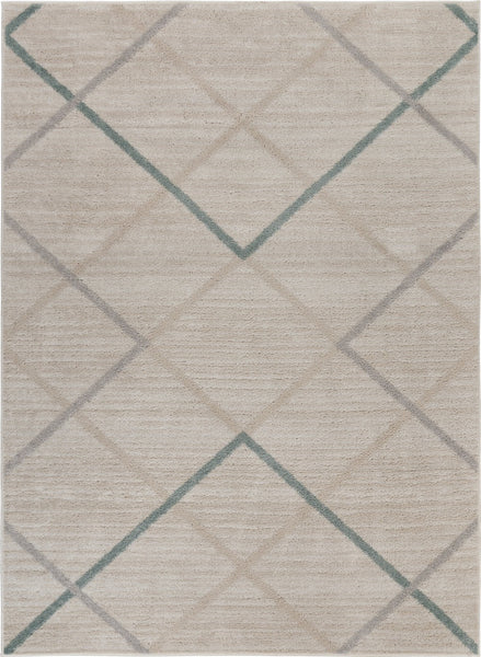 8' x 9' Beige Geometric Diamonds Area Rug