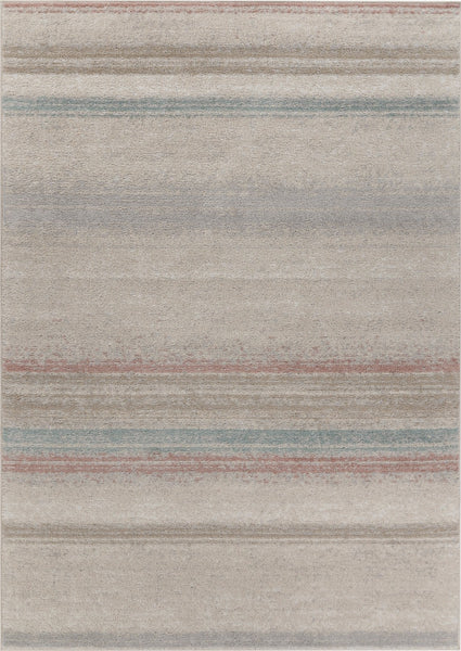 5' x 7' Beige Abstract Striped Area Rug