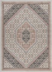5' x 7' Gray and Blush Traditional Area Rug