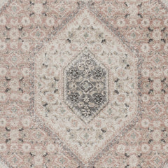 5' x 7' Gray and Soft Pink Traditional Area Rug