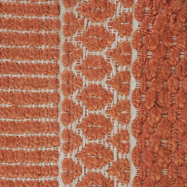 5' x 8' Orange and White Thin Striped Area Rug
