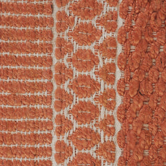 5' x 8' Orange and White Thin Striped Area Rug