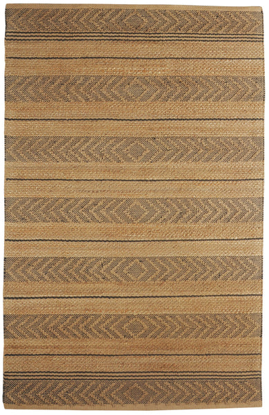 5' x 8' Tan and Gray Bohemian Striped Area Rug