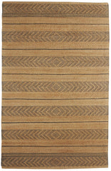 5' x 8' Tan and Gray Bohemian Striped Area Rug