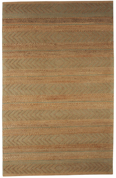 5' x 8' Seafoam and Tan Bohemian Striped Area Rug