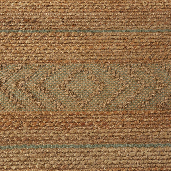 8' x 10' Seafoam and Tan Bohemian Striped Area Rug