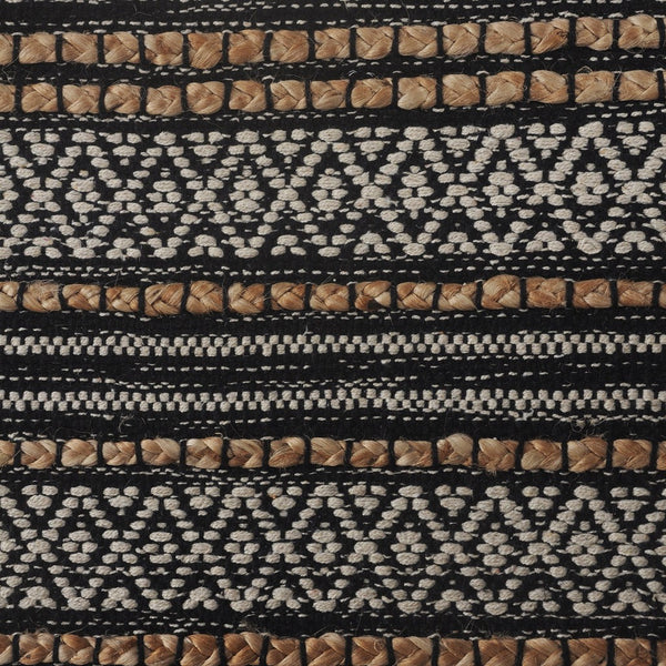 5' x 8' Black and Tan Decorative Striped Area Rug