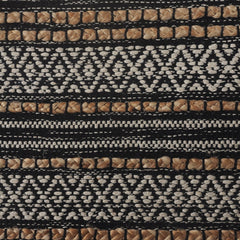 5' x 8' Black and Tan Decorative Striped Area Rug