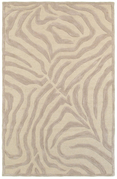 5' x 8' Taupe Zebra Pattern Area Rug