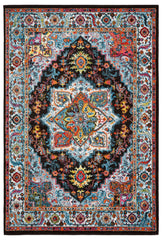 5' x 7' Black Decorative Medallion Area Rug