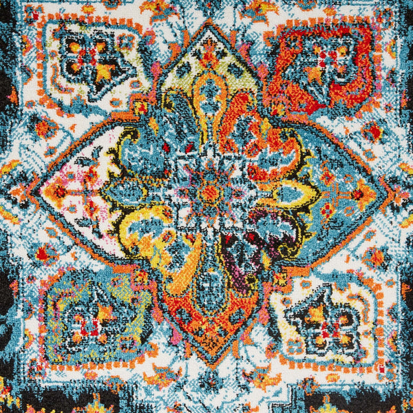 5' x 7' Black Decorative Medallion Area Rug