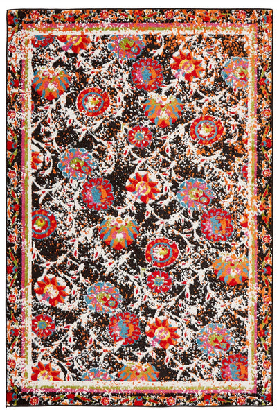3' x 5' Black Radiant Floral Imagination Area Rug