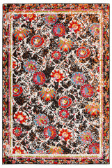 5' x 7' Black Radiant Floral Imagination Area Rug