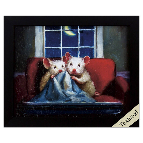 Quirky Scary Movie Mice Textured Wall Art