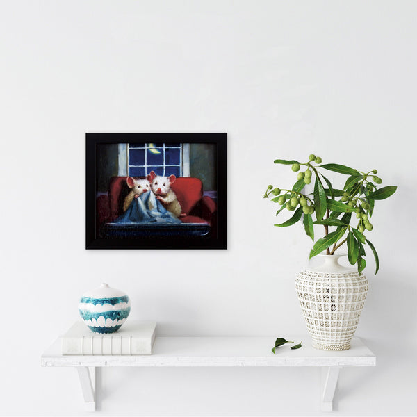 Quirky Scary Movie Mice Textured Wall Art