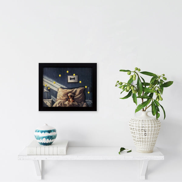 Quirky Tennis Ball Doggy Dreams Textured Wall Art