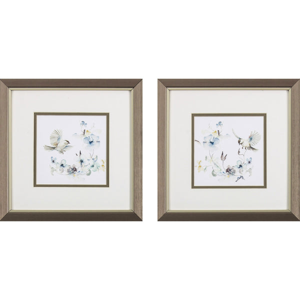 Set of Two Watercolor Humming Bird Wall Art